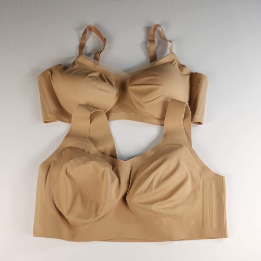 Honey Love Women's Comfy Silhouette Wire Free Tan Bundle of 2, Size XL (38D/DD)
